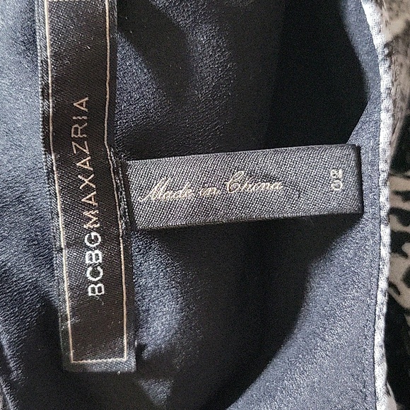 BCBG Maxazria 2 Black/White Sleeveless Maxi Dress Hi Low Mixed Patterns - Picture 6 of 8